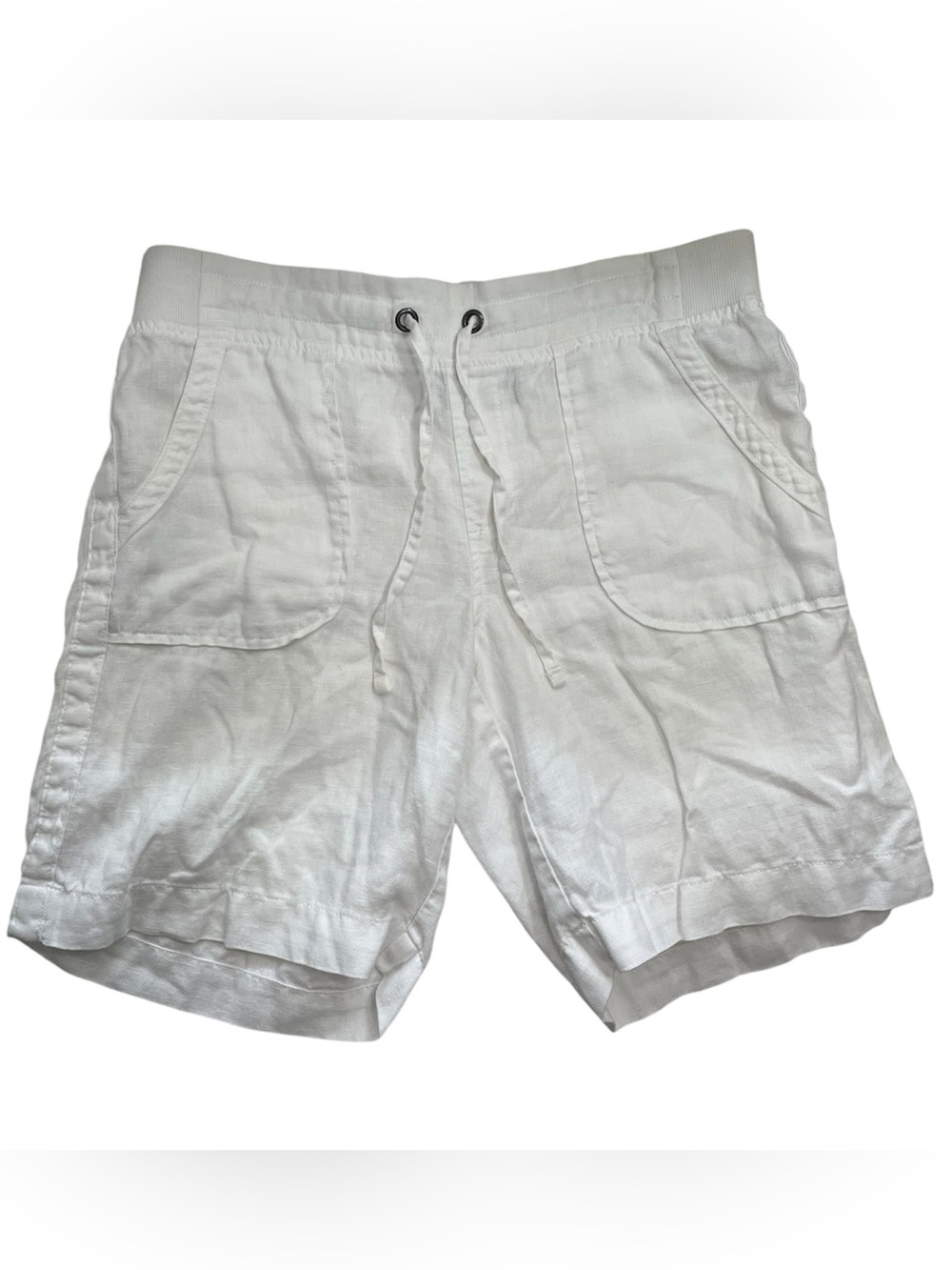 Athleta White Linen Shirts Drawstring Size 6